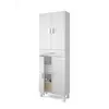 Buy Mole Tall Bathroom Cupboard – White Soft Gloss Finish with Metal Feet, 3 from Furnituretta