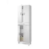Buy Mole Tall Bathroom Cupboard – White Soft Gloss Finish with Metal Feet, 4 from Furnituretta