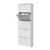 Buy Adur Shoe Cabinet – White Soft Gloss Finish with 5 Revolving Drawers, 4 from Furnituretta
