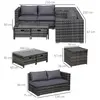Buy Outsunny 4-Seater Rattan Wicker Garden Furniture Patio Sofa, 3 from Furnituretta