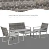 Buy Outsunny 4-Seater Rattan Garden Furniture Set 2 Single Sofa, 5 from Furnituretta