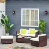 Buy Outsunny 4-Seater Garden Rattan Furniture Rattan Sofa Set, 2 from Furnituretta