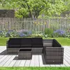 Buy Outsunny 6 Seater Garden Furniture Patio Rattan Sofa, 2 from Furnituretta