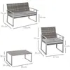 Buy Outsunny 4-Seater Rattan Garden Furniture Set 2 Single Sofa, 3 from Furnituretta