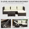 Buy Outsunny 4-Seater Rattan Garden Furniture Storage Sofa Set, 5 from Furnituretta