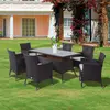 Buy Outsunny 6-Seater Rattan Garden Furniture Dining Set 6-seater, 2 from Furnituretta