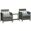 Buy Outsunny Garden Rattan Furniture 3 Pieces Patio Bistro Set from Furnituretta