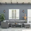 Buy Outsunny 8-Seater PE Rattan Garden Corner Sofa Set Outdoor, 2 from Furnituretta