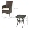 Buy Outsunny Garden Outdoor Rattan Furniture Bistro Set 3 PCs, 3 from Furnituretta
