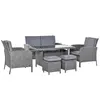 Buy Outsunny 6-Seater Outdoor Patio Rattan Dining Table Sets from Furnituretta