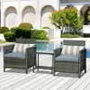 Buy Outsunny Garden Rattan Furniture 3 Pieces Patio Bistro Set, 2 from Furnituretta