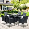 Buy Outsunny 6-Seater Rattan Dining Set Garden Furniture Patio, 2 from Furnituretta