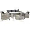 Buy Outsunny 7-Seater Rattan Dining Set Sofa Table Garden Rattan from Furnituretta
