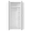 Buy Lydd Corner 2 Door Mirrored Wardrobe – Matt White Finish with Shelves & Hanging Rails, 2 from Furnituretta