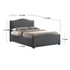Buy Brunswick Storage Bed: King Size Grey, Colour: Grey, Size: 5ft/King , Item Width: 160, 3 from Furnituretta