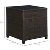 Buy Outsunny Rattan Garden Furniture Side Table Patio Frame Tempered Glass, 3 from Furnituretta