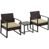 Buy Outsunny PE Rattan Garden Furniture 3 pcs Patio Bistro Set from Furnituretta