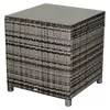 Buy Outsunny Rattan Side Table Garden Furniture Patio Frame Tempered Glass, 2 from Furnituretta
