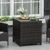 Buy Outsunny Rattan Garden Furniture Side Table Patio Frame Tempered Glass, 2 from Furnituretta