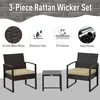 Buy Outsunny PE Rattan Garden Furniture 3 pcs Patio Bistro Set, 4 from Furnituretta