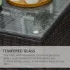 Buy Outsunny Rattan Garden Furniture Side Table Patio Frame Tempered Glass, 4 from Furnituretta