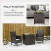 Buy Outsunny Rattan Garden Furniture Side Table Patio Frame Tempered Glass, 5 from Furnituretta
