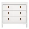 Buy Barcelona Chest of 3 Drawers – White Finish with Leather Tab Handles, 2 from Furnituretta