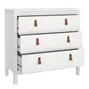 Buy Barcelona Chest of 3 Drawers – White Finish with Leather Tab Handles, 5 from Furnituretta