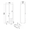 Buy Space Wardrobe – 2 Doors, 3 Drawers in White, 10 from Furnituretta