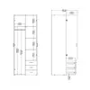 Buy Space Wardrobe – 2 Doors, 3 Drawers in White, 11 from Furnituretta