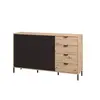 Buy Ventnor Sideboard – Artisan Oak Effect & Black Finish with 2 Doors and 4 Drawers, 3 from Furnituretta