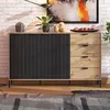 Buy Ventnor Sideboard – Artisan Oak Effect & Black Finish with 2 Doors and 4 Drawers from Furnituretta