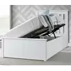 Buy Francis White Wooden Ottoman Bed – Single | Gas-Lift Storage & Adaptable Side Opening, Colour: White, Size: Single (3ft), Item Width: 106.9, 4 from Furnituretta