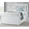 Buy Francis White Wooden Ottoman Bed – Single | Gas-Lift Storage & Adaptable Side Opening, Colour: White, Size: Single (3ft), Item Width: 106.9, 6 from Furnituretta