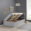 Buy Francis Grey Wooden Ottoman Bed – Single | Gas-Lift Storage & Adaptable Side Opening, Colour: Grey, Size: Single (3ft), Item Width: 106.9, 6 from Furnituretta