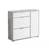 Buy Marco Shoe Cabinet – Concrete Grey & White Finish with Revolving Drawers from Furnituretta