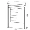Buy Devizes Low Wide Display Cabinet with LED Lights Grey and White Gloss, 3 from Furnituretta