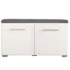 Buy Bray Hallway Storage White Gloss with Grey Cushion Seat, 2 from Furnituretta