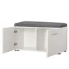 Buy Bray Hallway Storage White Gloss with Grey Cushion Seat, 3 from Furnituretta