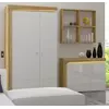 Buy Banff 2 Door Wardrobe with LED Lights Oak Effect and White Gloss from Furnituretta