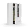Buy Forfar Compact Wardrobe 3 Door & 3 Drawer White, Colour: White, 3 from Furnituretta