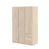 Buy Forfar Compact Space-Saving Wardrobe 3 Door 3 Drawer Oak Effect, Colour: Oak from Furnituretta