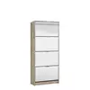 Buy Bangor Mirrored and Oak Effect Tall 4 Drawer Shoe Cabinet with 4 Revolving Drawers from Furnituretta