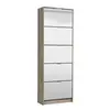 Buy Bangor Mirrored and Oak Effect Tall 5 Drawer Shoe Cabinet with 5 Revolving Drawers, 2 from Furnituretta