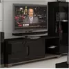 Buy Chester TV Unit Cabinet – Black Gloss Front with Dark Oak Effect, Colour: Black from Furnituretta