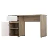 Buy Gretna Computer Desk – Oak Effect with White Gloss, Drawer & Cupboard, 2 from Furnituretta