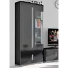 Buy Dunbar 1 Glass Door Display Cabinet Black High Gloss and Grey, Colour: Black from Furnituretta