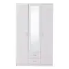 Buy Alness 3 Door 2 Drawer Mirrored Wardrobe – White Finish, 4 from Furnituretta