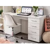 Buy Forres Home Office Computer Desk with Storage Drawers and Cupboard Matt White, Colour: White from Furnituretta