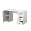 Buy Forres Home Office Computer Desk with Storage Drawers and Cupboard Matt White, Colour: White, 4 from Furnituretta